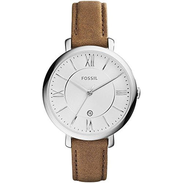 Fossil Damenuhr Jacqueline, Quarzwerk, 36mm Silbernes Edelstahlgehäuse mit Echtlederarmband, ES3708 im Sale
